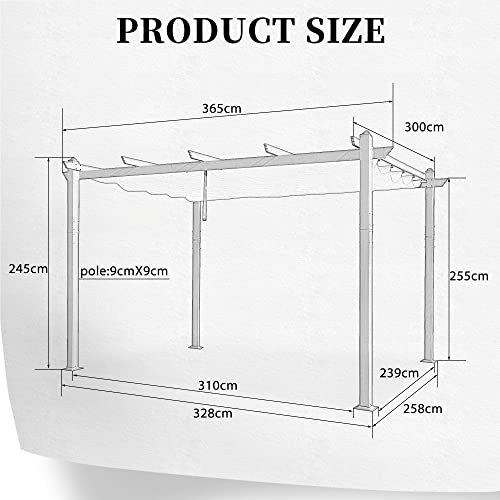 PURPLE LEAF 3 X 3.65 M Metal Pergola - Image 5