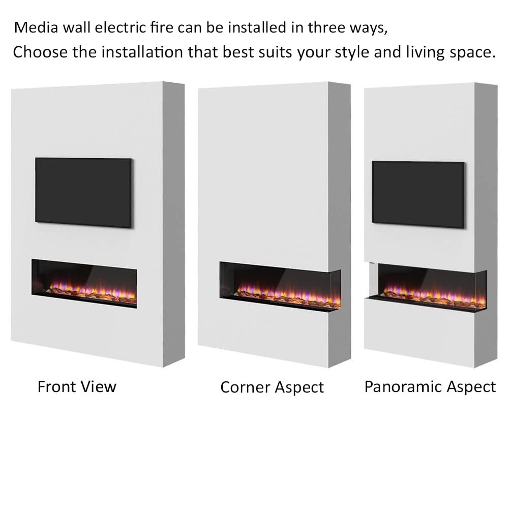 Endeavour Fires 48''/1230mm Rosedale 3D Media Wall Inset Electric Fireplace - Image 4
