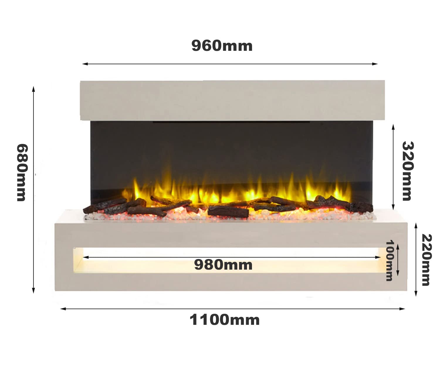Endeavour Fires Fenwick Wall Mounted Electric Fireplace - Image 4