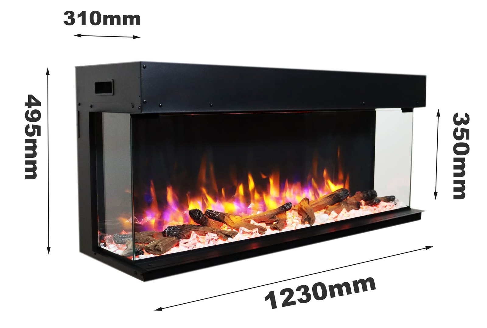 Endeavour Fires 48''/1230mm Rosedale 3D Media Wall Inset Electric Fireplace - Image 8