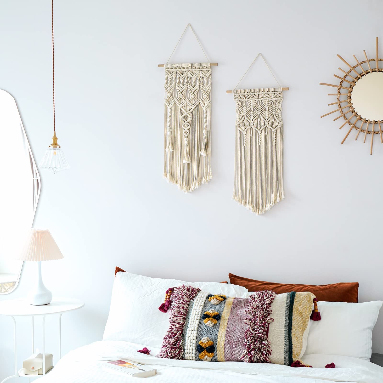 Macrame Woven Wall Hanging – Set of 2, Boho Geometric - Image 2