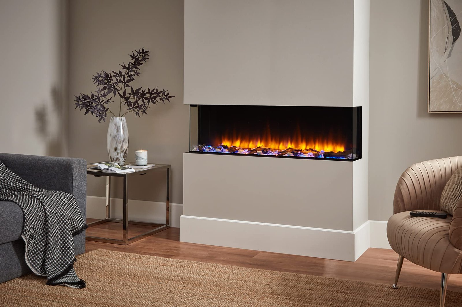Endeavour Fires 48''/1230mm Rosedale 3D Media Wall Inset Electric Fireplace - Image 9