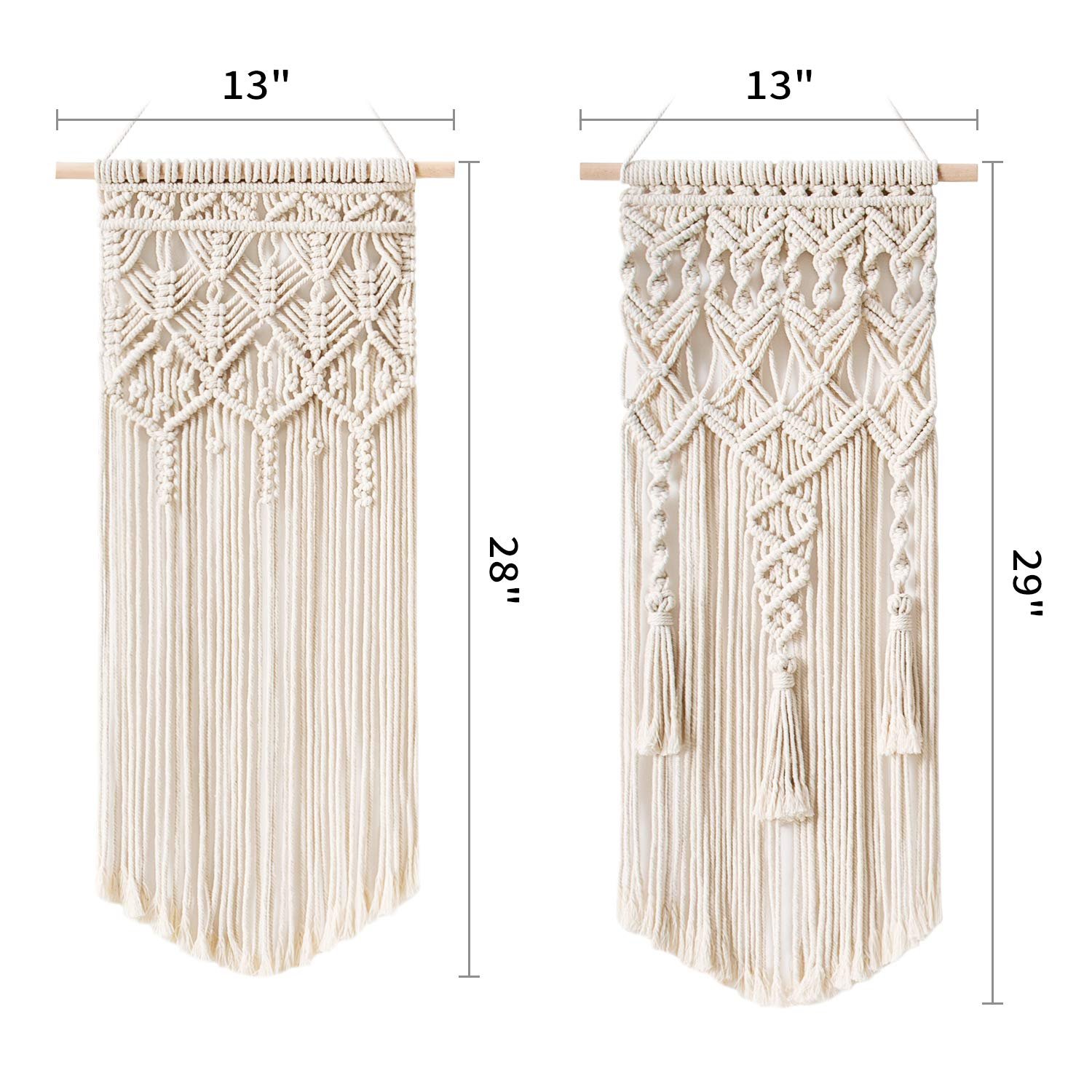 Macrame Woven Wall Hanging – Set of 2, Boho Geometric - Image 6
