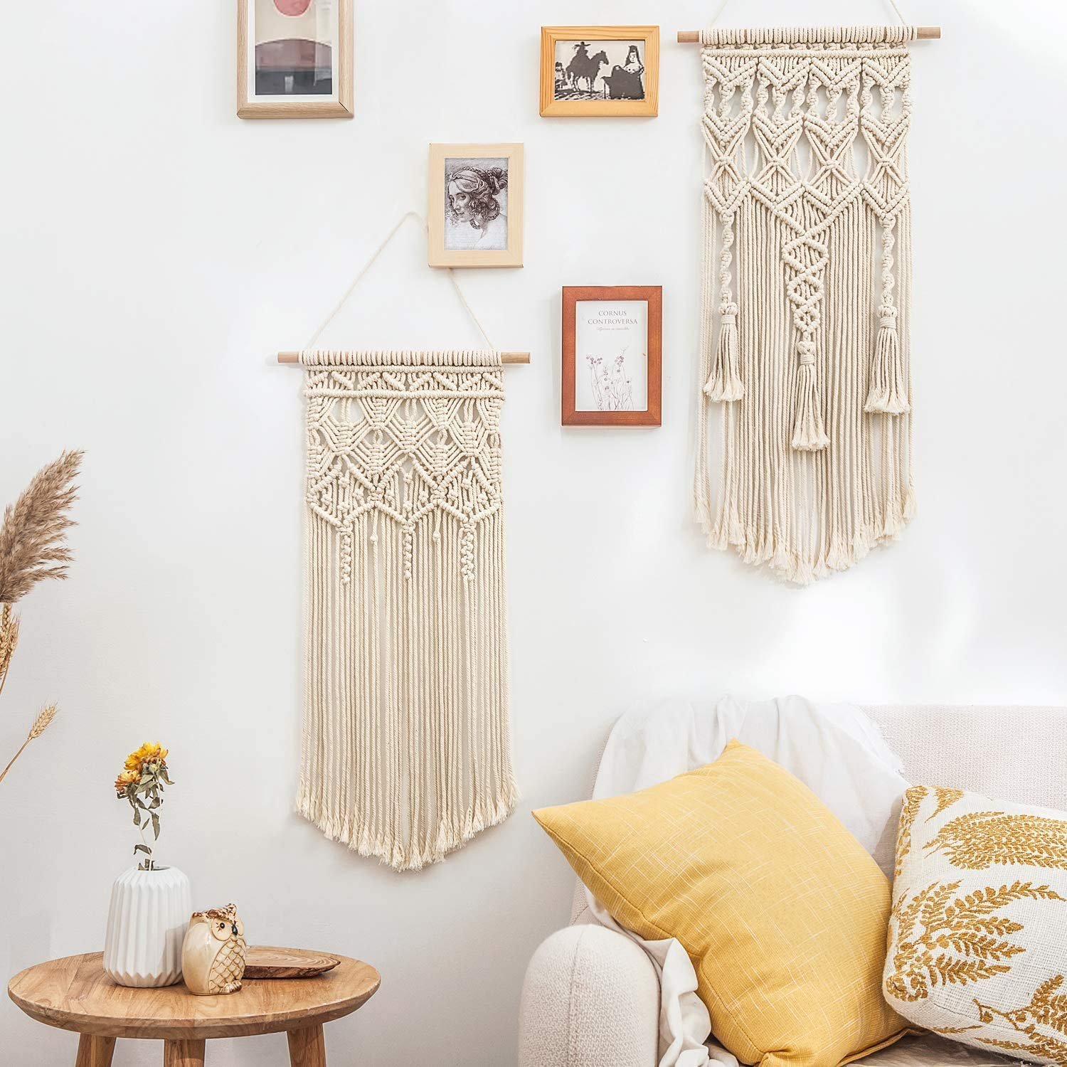 Macrame Woven Wall Hanging – Set of 2, Boho Geometric - Image 3