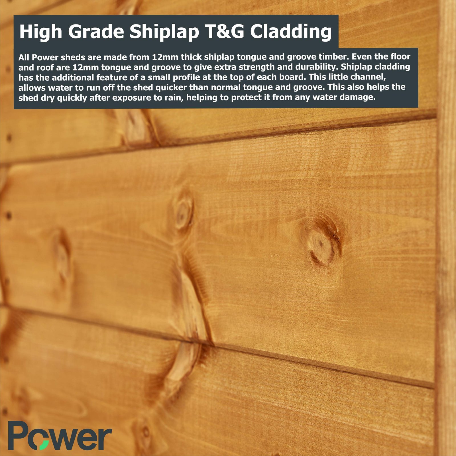 POWER High Grade Premium Pent Summer House Wooden Shed - Image 7