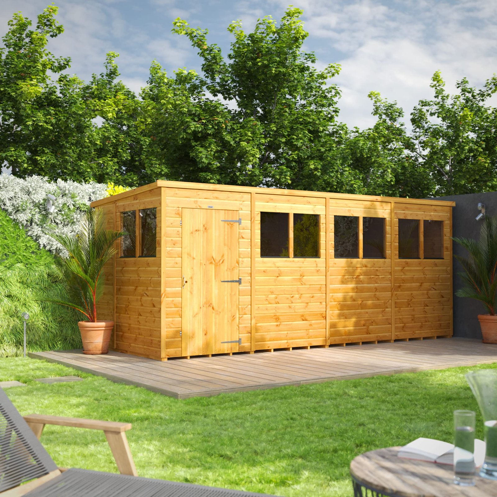 POWER High Grade Premium Pent Garden Wooden Shed - Image 9