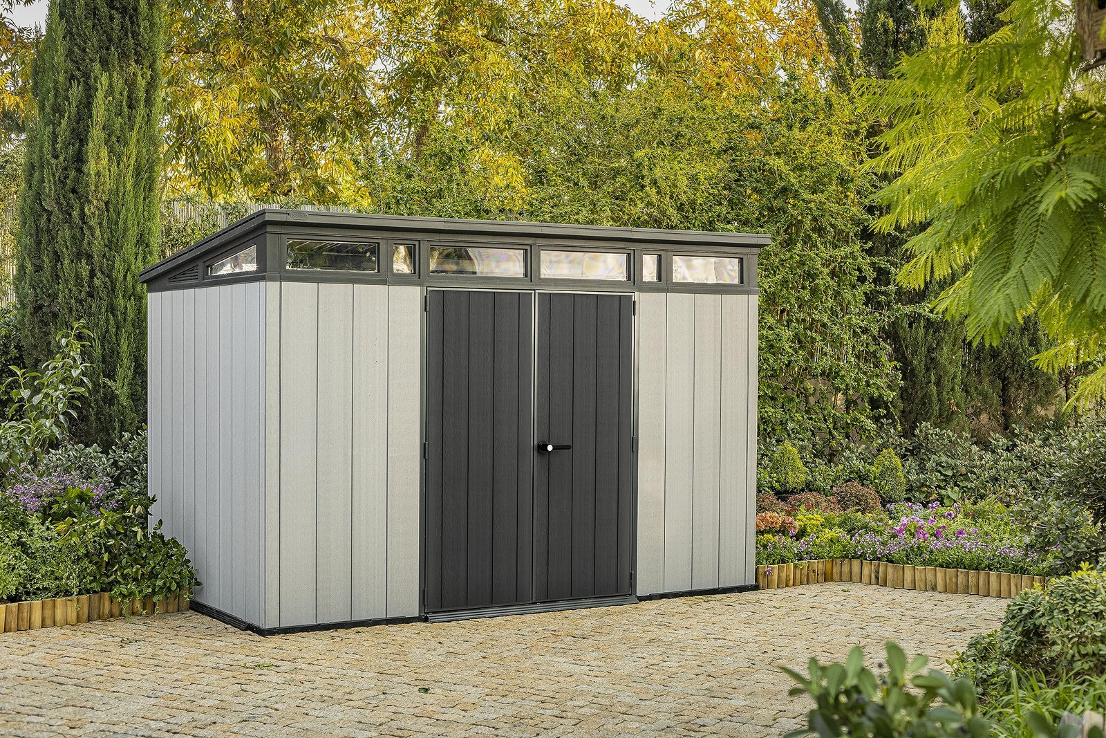 Keter Artisan Outdoor Pent Double Door Garden Storage Shed - Image 7